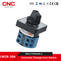 LW28หมุน CNC-20สวิตซ์จ่ายไฟฟ้าสากล2 Posisi 3ขั้วสวิตช์หมุน660V สวิตช์เปลี่ยน20A
