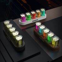 AAACCRRIIEER นาฬิกาบ้านนาฬิกาดิจิตอล Nixie Tube พร้อม RGB LED เรืองแสงสำหรับตกแต่งเดสก์ท็อปสำหรับเล่นเกมกล่องบรรจุหรูหราสำหรับไอเดียของขวัญ