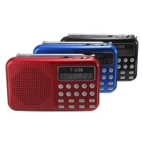 Mini FM Radio T508 Portable LED Screen Stereo Sound Speaker Supports USB TF Card MP3 Music Player with USB Power Cable