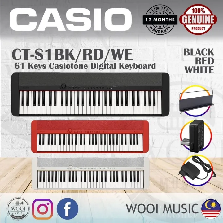 Casio Ct S Keys Casiotone Electronic Portable Keyboard Cts Black Red White Lazada