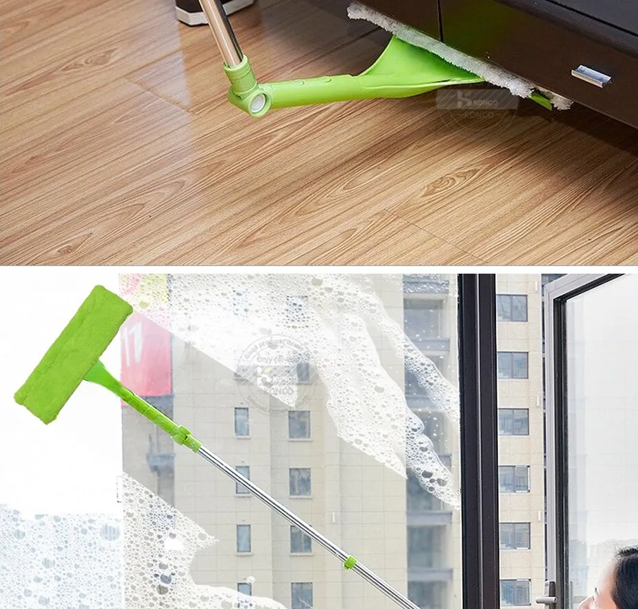 Telescopic Glass Cleaner Brush High-rise Window Cleaning for Washing Window  Squeegee Microfiber Extendable Window Scrubber
