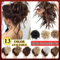 RIBHVU 13 Colors แฟชั่น วงยืดหยุ่น คลื่นตรงand#39; ต่อผม ผมยุ่ง Scrunchie Chignon ผมหางม้าบัน ผมสังเคราะห์