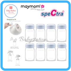 Maymom Wide-Mouth Milk Storage Collection Bottle with Dome Cap, Bottle Top,  SureSeal Disk; Compatiable with Spectra S1 S2 Bottles; Compatible with