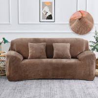 Velvet Sofa Cover for Living Room Cushion Cover Thick Stretch Plush Solid Soft Sofa Slipcovers Elastic Sectional Couch Cover