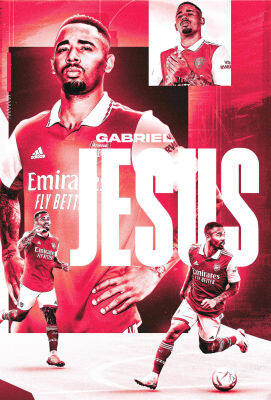 โปสเตอร์ กาเบรียล เชซุส Gabriel Jesus Arsenal อาร์เซนอล The Gunners กันเนอร์ แชมป์ Poster ฟุตบอล สำหรับตกแต่งผนังบ้าน แต่งร้าน บาร์ ออฟฟิศ คาเฟ่ 77poster