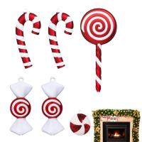 Christmas Glitter Cane Large Christmas Lollipop Ornament Hanging Ornaments Set Fake Canes Crafts For Christmas Tree Wreath Socks Tights