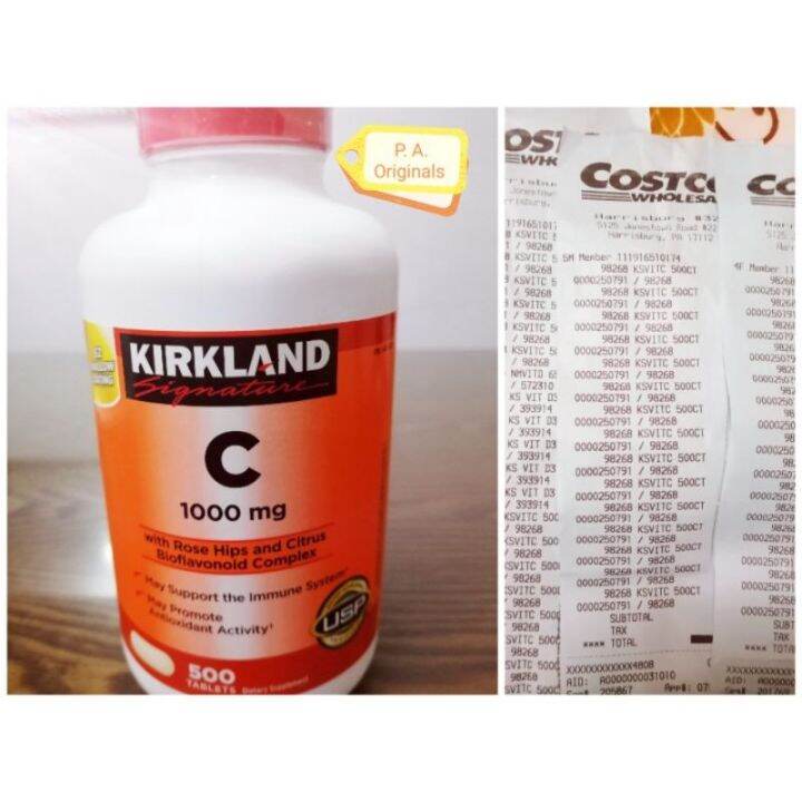 KIRKLAND Vitamin C Costco USA 500 Tabs 1000 mg (EXP.10/25) Lazada PH