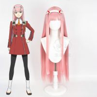 Anime DARLING In The FRANXX 02 Cosplay Costumes Zero Two Wigs 100Cm Long Pink Synthetic Fibre Cosplay Wig + Wig Cap+Hairclip