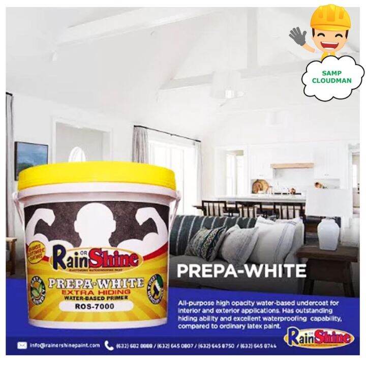 ♙Rain or Shine Prepa White Elastomeric Paint Primer White ROS7000