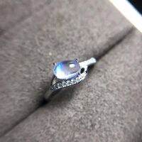 Natural blue moonstone ring simple style shop promotion 925 silver  popular style