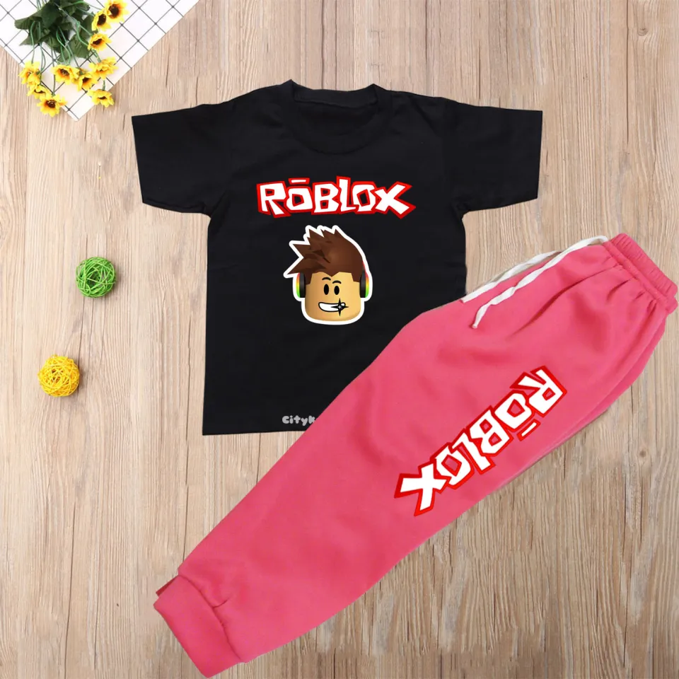 7COLORS ROBLOX GAME GAMER TSHIRT & PANTS TERNO KIDS 1-10 YEARS OLD BOYS  GIRL UNISEX TOP & JOGGER PANTS SET TSHIRT JOGGING PANTS 2 IN 1 GIFT SET  OUTFIT ANIME CARTOONS CLOTHING