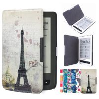 GLIGLE Print Magnet Case for Pocketbook Touch Lux2 614/614 Plus/615/624/625/626 PU Leather Ebook Cover ShellCases Covers