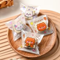 【DT】 hot  100pcs/lot 7*7cm Cute Lucky Rabbit And Bear Self-adhesive Sealing Biscuits Bags Food Candy Cake Chocolate Cookies Packaging Bag