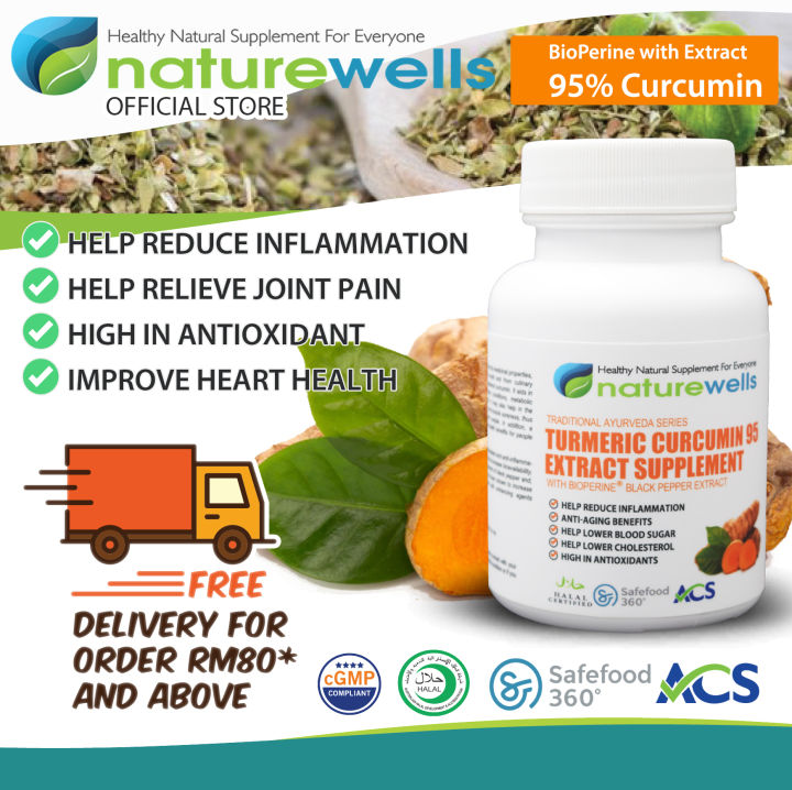 Naturewells Turmeric Curcumin 95 Extract Supplement with BioPerine