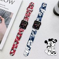 Original ✵✚۩ 2023 gaya baru tali jam cocok untuk Apple S8 gelang jam IWatch6/5/4/3/2/SE Mickey Mouse cetak tali jam silikon Apple