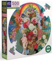 eeBoo Theatre of Flowers 500pc Round Puzzle จิ๊กซอว์รูปโรงละครแห่งดอกไม้แบบ 500 ชิ้น