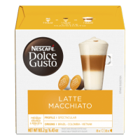 NESCAFÉ® Dolce Gusto® Latte Macchiato 16 Capsules กาแฟนมสไตล์อิตาเลียนที่คล้ายกับคาปูชิโน่ ที่มีหลายเลเยอร์ (แคปซูลกาแฟ 8 แคปซูล และแคปซูลนม 8 แคปซูล)