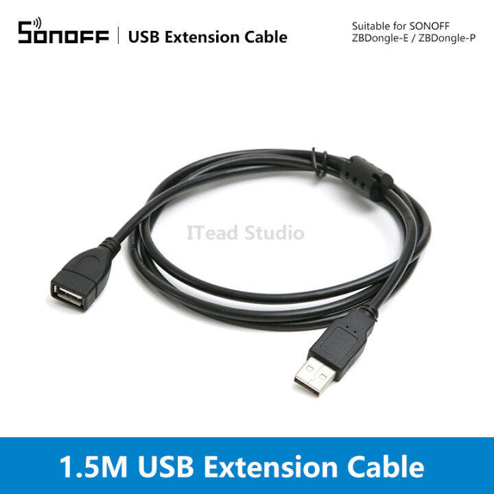ITEAD SONOFF 1.5M USB Extension Cable for ZBDongleE / ZBDongleP, SONOFF Zigbee 3.0 USB Dongle