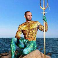 [Lao Zhang Fashion Cosplay]ฮาโลวีน Aquaman คอสเพลย์เครื่องแต่งกาย Superhero Arthur Curry Orin Zentai บอดี้สูท Jumpsuits ผู้ใหญ่ Kids