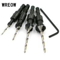 4PCS Countersink Woodworking Drill Bit Set Carpentry Quick Change Hex Shank For Screw Sizes 6 10 13 16 Wood Drilling Tool E4