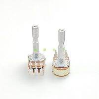 2 Piece 16 Type B50K Stereo Channel Volume Adjust Potentiometer Flower Shaft 35mm Inside Bend Feet 6-Pin