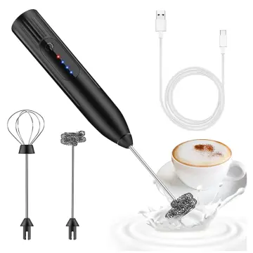 1pc Double-headed Wireless Rechargeable Electric Milk Frother - 3 Speeds,  For Latte, Cappuccino, Hot Chocolate - Usb Charging, Coffee Stirring Drink Frothing  Tool - Convenient & Easy To Use