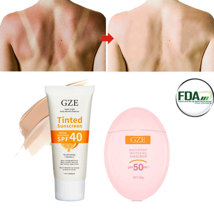 GZE FDA MINERAL SUNSCREEN LOTION SPF50 Broad Spectrum UVA UVB, Face Neck Protection, Sunburn
