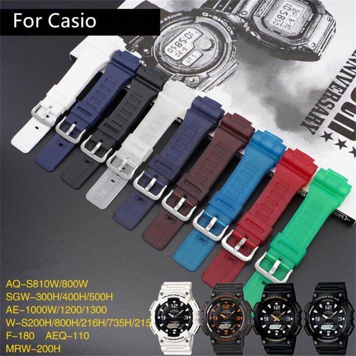 สายนาฬิกาซิลิโคนสำหรับ-casio-g-shock-aq-s800-aq-s810w-18มม-smart-sport-watch-accessorie-sweatproof-สายรัดข้อมือซิลิโคนที่ทนทาน