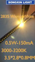 【☸2023 New☸】 fuzou528581 ชิป Led 2835สีขาวนวล Smd 4000ชิ้น0.5W 3V ชิปพื้นผิว Smt 50-55lm 150ma สว่างมากโคมไฟไดโอดเปล่งแสง