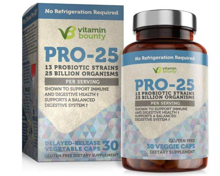 Vitamin Bounty Pro 25 Probiotic with Prebiotics - 13 Strains, 25 ...