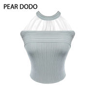 PEAR DODO เสื้อกั๊กผู้หญิงสั้นบางเกาหลี