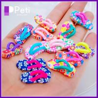 เครื่องประดับ PETI 20ชิ้นสำหรับพวงกุญแจสำหรับเคสโทรศัพท์มือถือมินิน่ารักอุปกรณ์ทำมือ DIY เครื่องประดับทำเครื่องประดับหลังเบี้ยรองเท้าแตะชายหาดงานฝีมือ