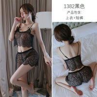 2023 Hot Long Night Sexy Underwear Womens Underwear Lace Sling Lace Sexy Pajamas Shorts Set 1382