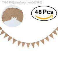 ♛△✜ xianhaochen048906 Serapilheira em branco String Flags Pennant Decoração Festival de Natal Jardim Infância Party Casamento 48pcs