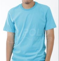 เสื้อยืดนุ่มพิเศษ MicroBrush Cotton ทรงตรง สีฟ้า TM23 - PMKPOLOMAKER