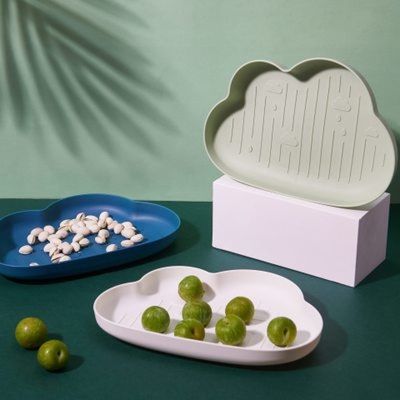 【CC】▨  Shaped Snacks Dry Fruits Plastic Plates Dishes Bowl Tray Supplies