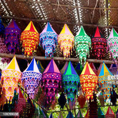 Indian Lantern, Indian Decoration Lamp Shade (thombai), Deepavali 