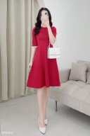Đầm đỏ tết, noel phối ren form siêu chuẩn cực tôn dáng vải may loại 1 thumbnail