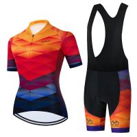 2022 2022 Salexo Summer Womens Short Sleeve Cycling Jersey Set Sport MTB Cycling Clothing Female Bicycle Road Riding Set Bib Shorts