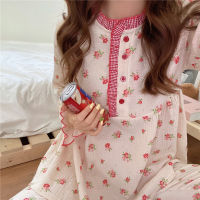 Alien Kitty Loose Fashion Printed Flowers Homewear 2021 Sweet High Quality Korean Elegance Nightwear Women Casual Pajamas Sets