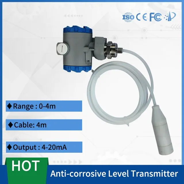 PTFE Anticorrosive Level Sensor 420Ma Diesel Acid Level Transmitter