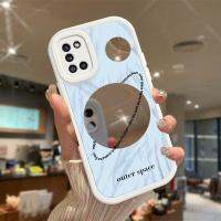 เคสสำหรับ CaseSamsung A31 4G เคสโทรศัพท์ดาวเคราะห์เงินผิวกระจกซิลิโคนนิ่มพร้อมเคสป้องกันกล้องเลนส์คลุมทั้งหมด