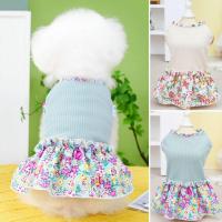 Puppy Princess Dress Pet Dress Floral Print Ruffled Hem Photograph Prop Spring Summer Pet for Small Dog Girl Dresses