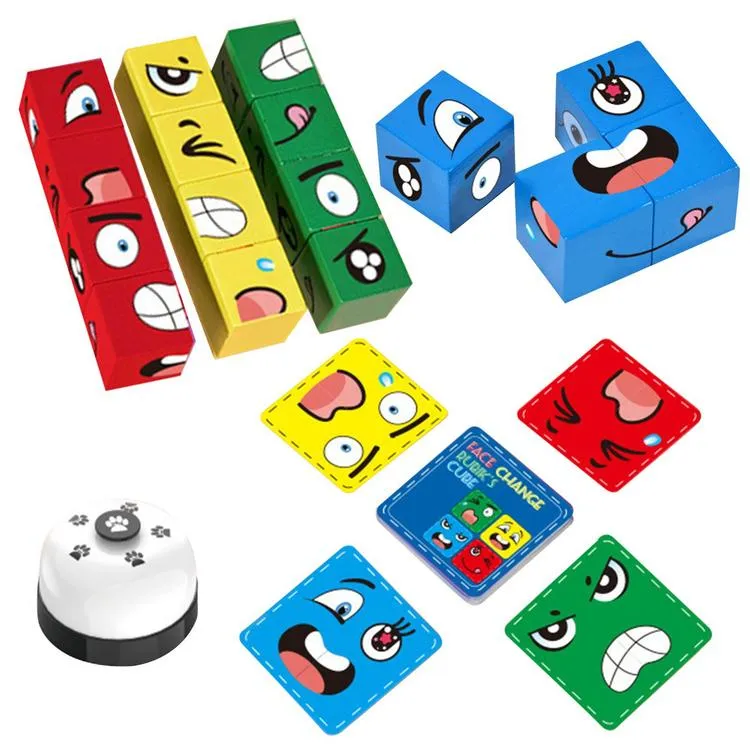 Expression Puzzle Building Blocks Game - Little Learners Toys