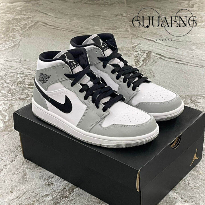Jordan 1 Mid Light Smoke Grey พร้อมส่ง แท้ 100 Lazada.co.th