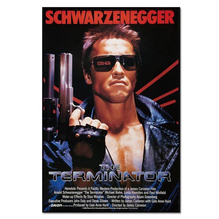 The Terminator Movie Poster T-800 Arnold Schwarzenegger Silk Art Prints ...