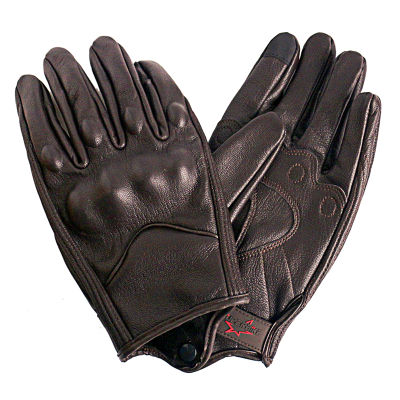 Motorcycle Gloves Men Touch Screen Brown Leather Electric Bike Glove Cycling Full Finger Motorbike Moto Bike Motocross Luvas