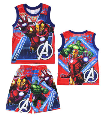 เฺสื้อผ้าเด็กลายการ์ตูนลิขสิทธิ์แท้ เด็กผู้ชาย/ผู้หญิง ชุดเที่ยว ชุดเดินเล่น ชุดแขนกุด ชุดแฟชั่น IRON MAN เสื้อเด็กผ้ามัน Avengers DMA243-13 BestShirt