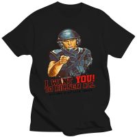 เสื้อยืด (สีขาวสีน้ำตาล STARSHIP TROOPERS โปสเตอร์ภาพยนตร์ Ver. เสื้อยืดแฟชั่นคอกลมแขนลำลองขาสั้นพิมพ์ลายเสื้อยืดคอกลมฤดูร้อนผ้าฝ้าย100%