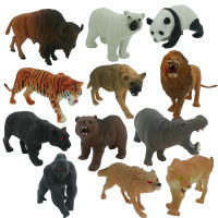 12PCS Safari Animal Figurines Set Wild Lion Simulation Animals Tiger Elephants Action Figure Farm Animals Model Educational Toys